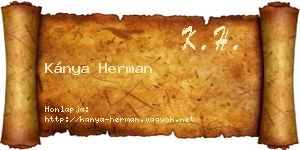 Kánya Herman névjegykártya